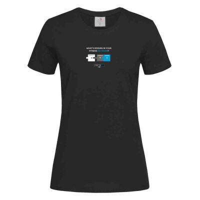 What's Missing in Your Fitness Program Women Black Tshirt Thumbnail